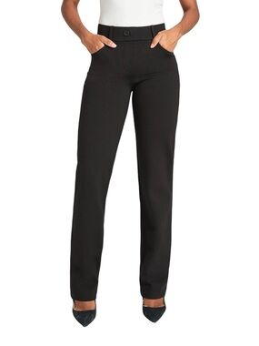 Betabrand 7-Pocket DPYP Dress Pant Yoga Pant| Straight Leg Sz 2X Long Black